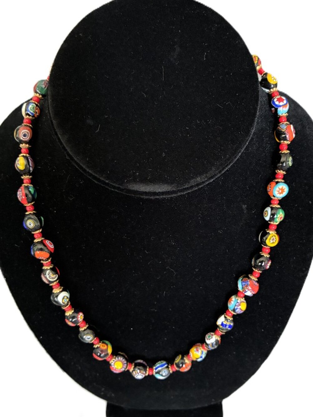 Colorful Venitian Glass Bead Vintage Necklace